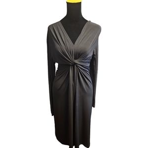 New York & Company Black Jersey Knit Knot Front Dress, size Small